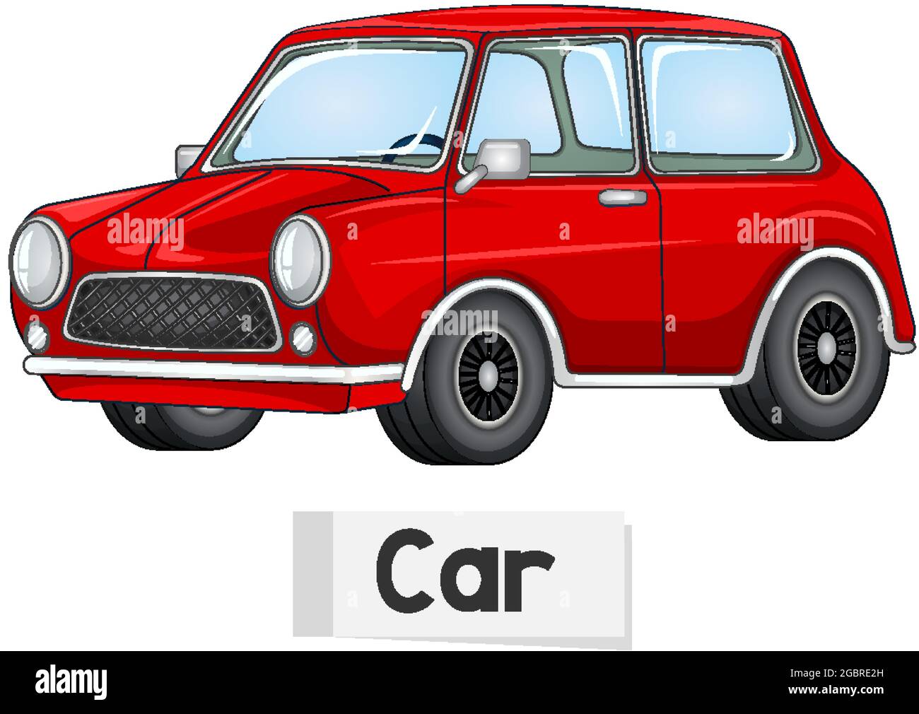 Educational English word card of car illustration Stock Vector Image