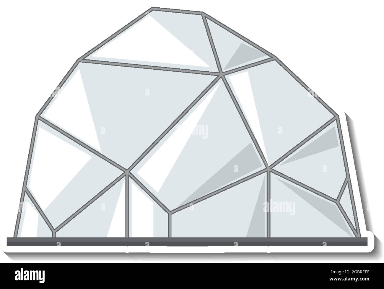 Sticker template with an igloo house in cartoon style isolated
