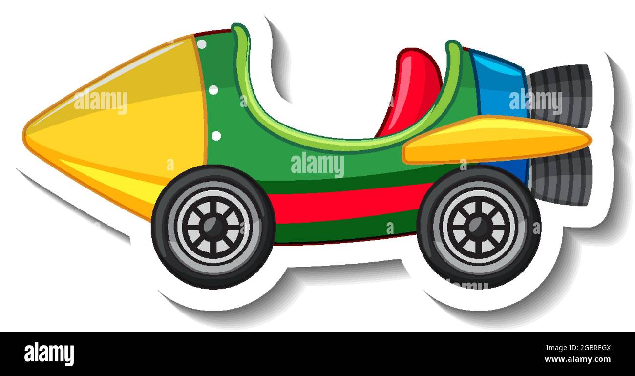 Sticker template with Rocket rides at fun fair isolated illustration ...