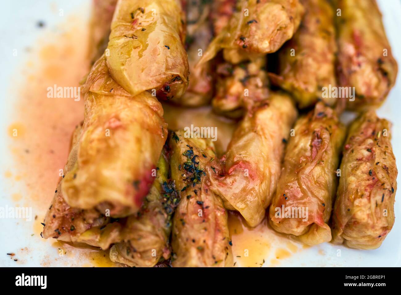 Sarmale, traditional Romanian food, selective focus Stock Photo
