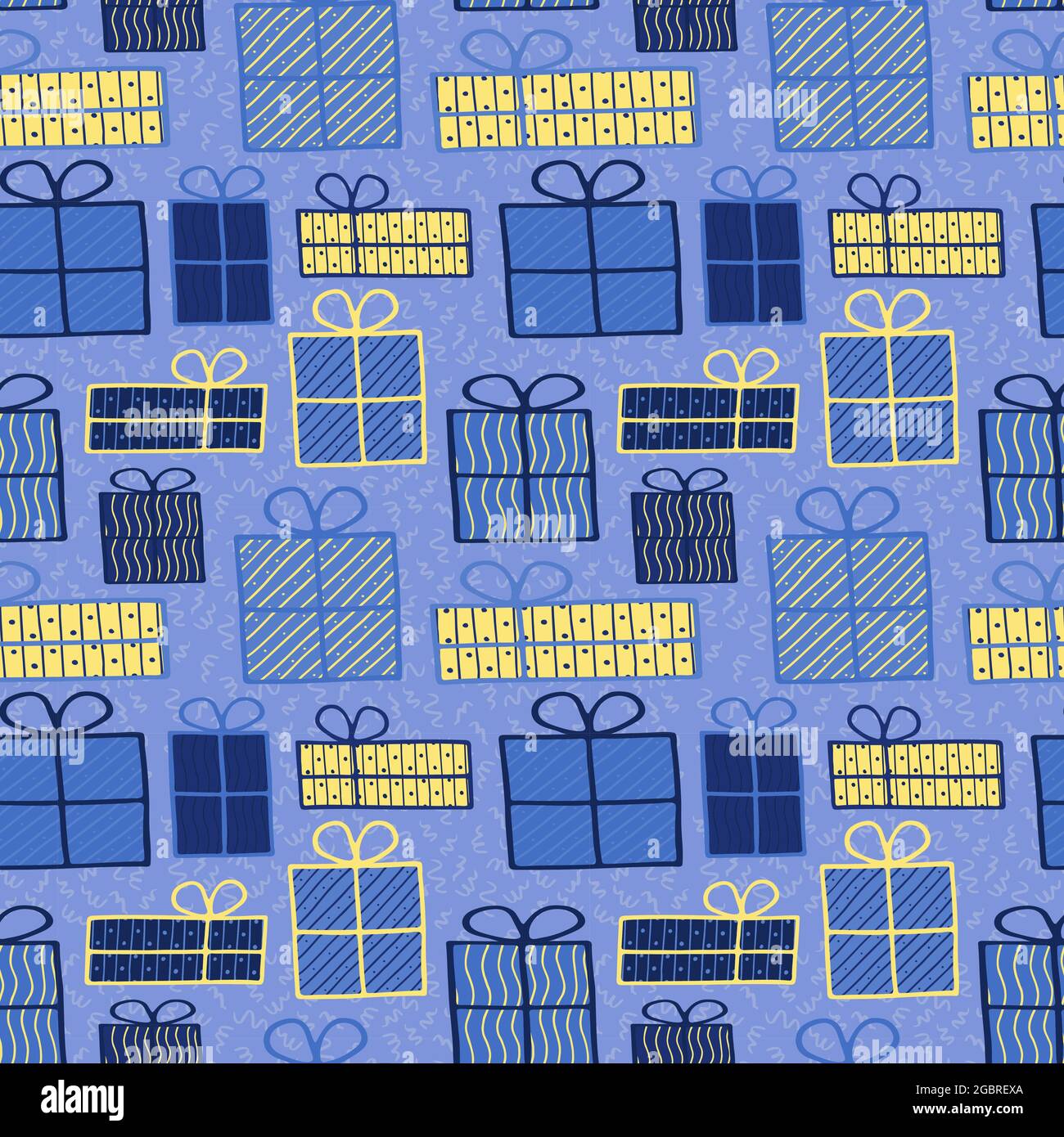 Doodle present boxes vector object set Stock Vector