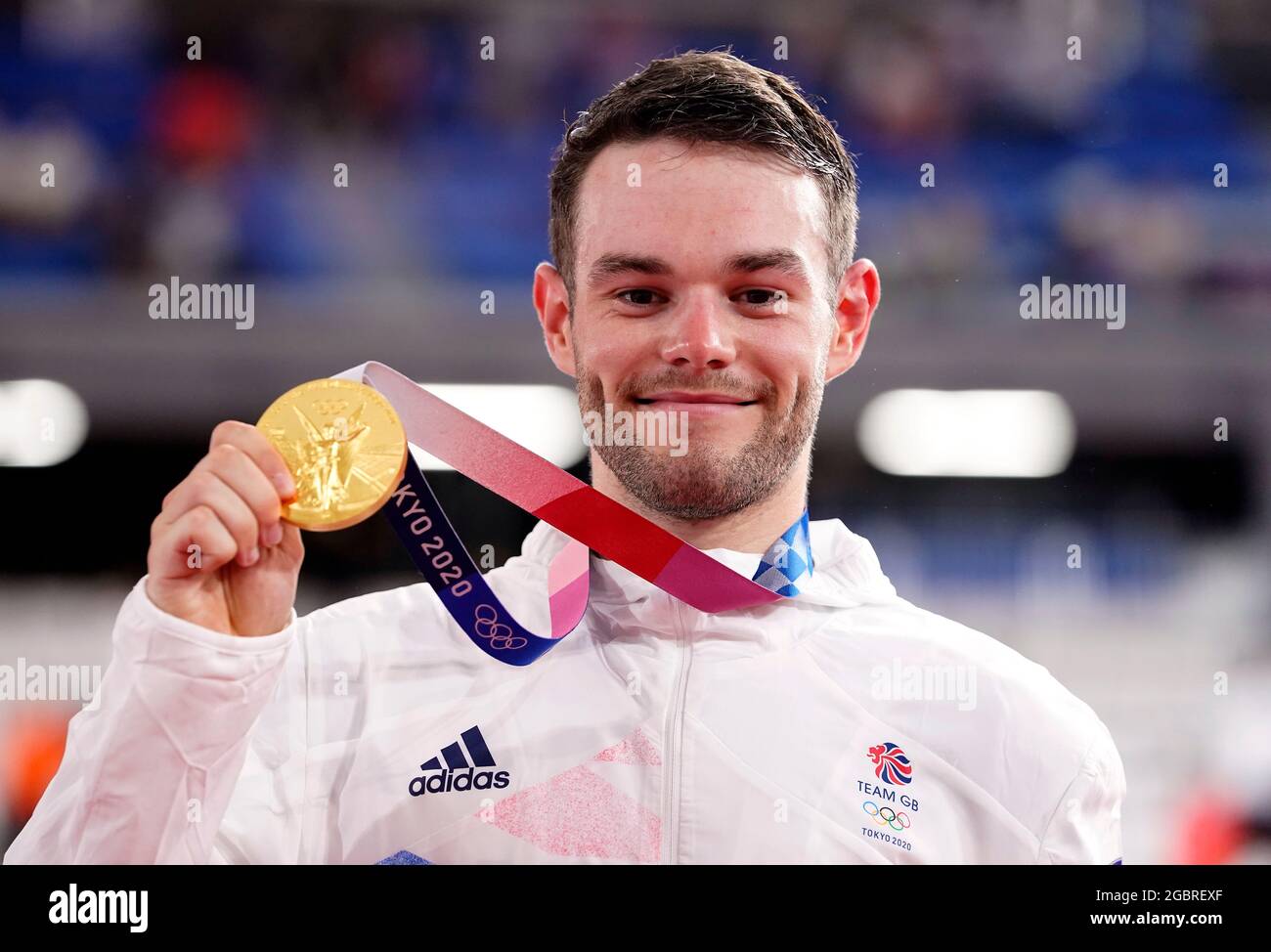 Great Britain's Matthew Walls with his Gold Medal for the Men’s Omnium