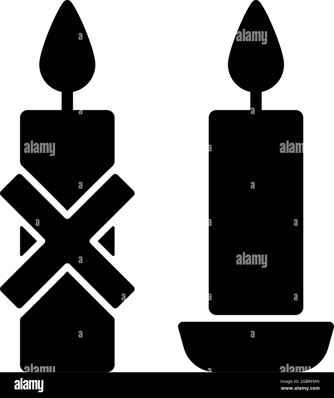 Use candleholder black glyph manual label icon Stock Vector