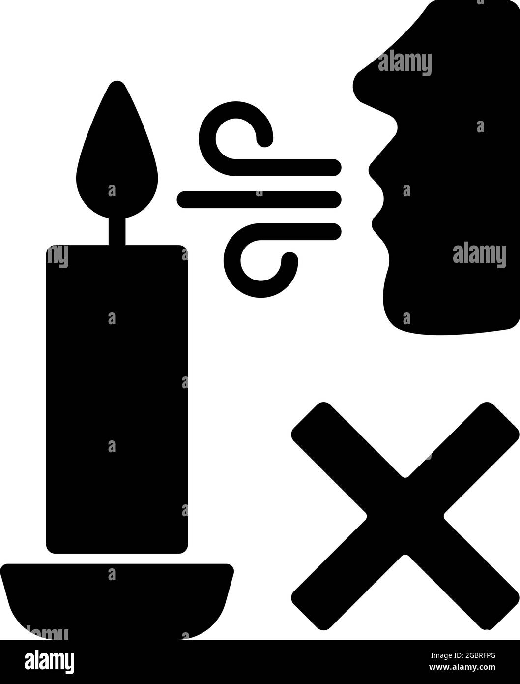 Never blow out candle flame black glyph manual label icon Stock Vector  Image \u0026 Art - Alamy, image size:1058x1390