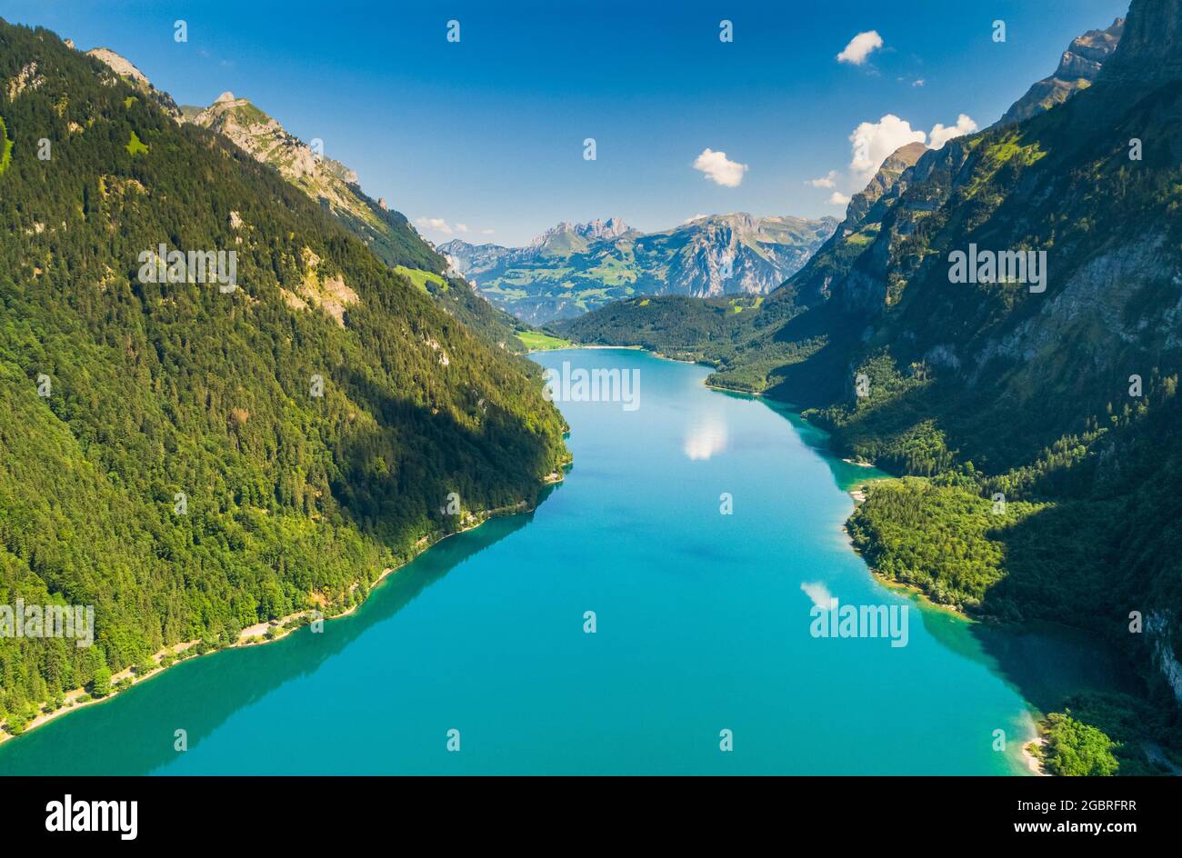 geography / travel, Switzerland, Kloentalersee (Lake Kloental), Glarus, NO-EXCLUSIVE-USE FOR FOLDING-CARD-GREETING-CARD-POSTCARD-USE Stock Photo