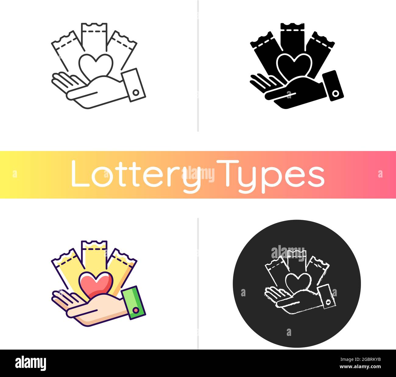 Charitable lottery game icon Stock Vector