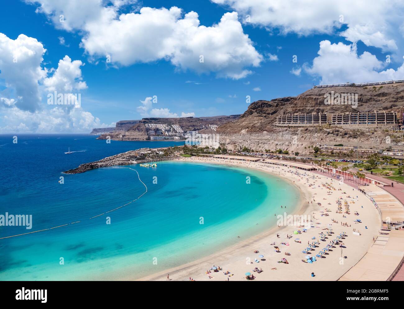 Aerial view with Amadores beach on Gran Canaria, Spain Stock Photo - Alamy