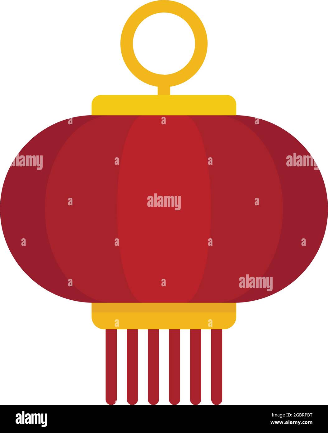Hanging chinese lantern icon. Flat illustration of hanging chinese ...