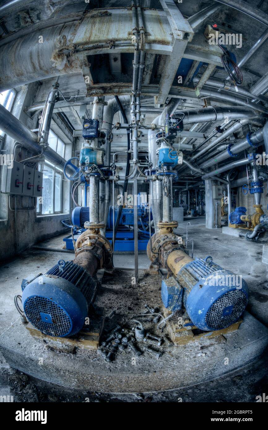 URBEX - Lost Place, Details from an abandoned Paper Industry Complex Stock Photo