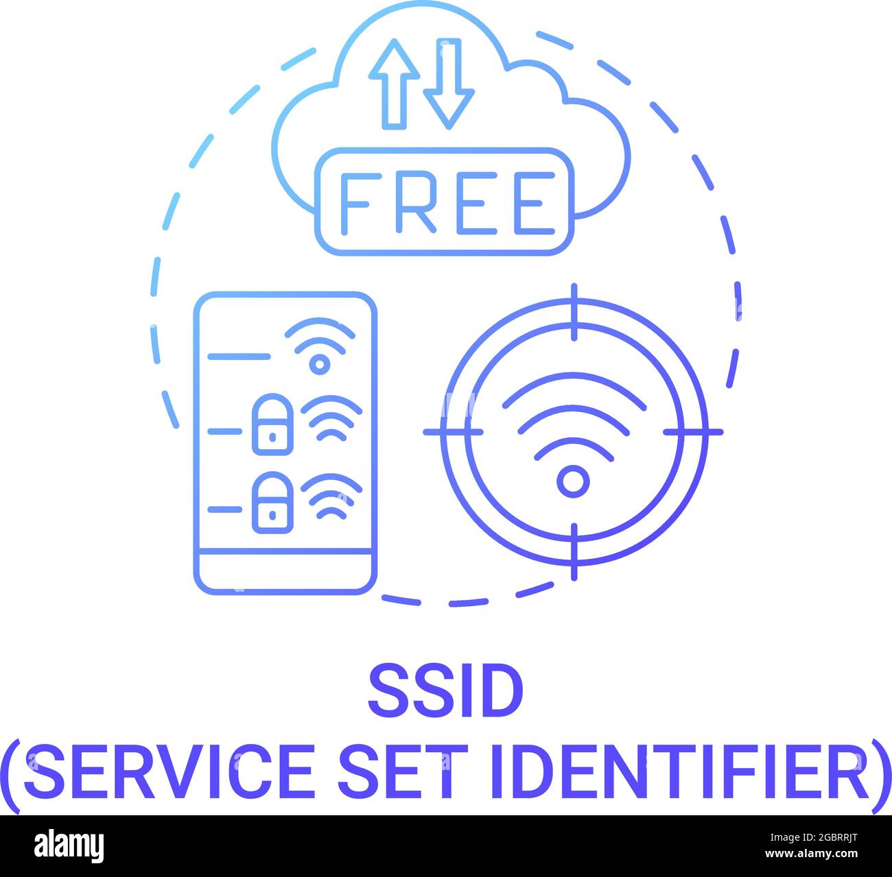 Set service identifier gradient blue concept icon. Unique name of