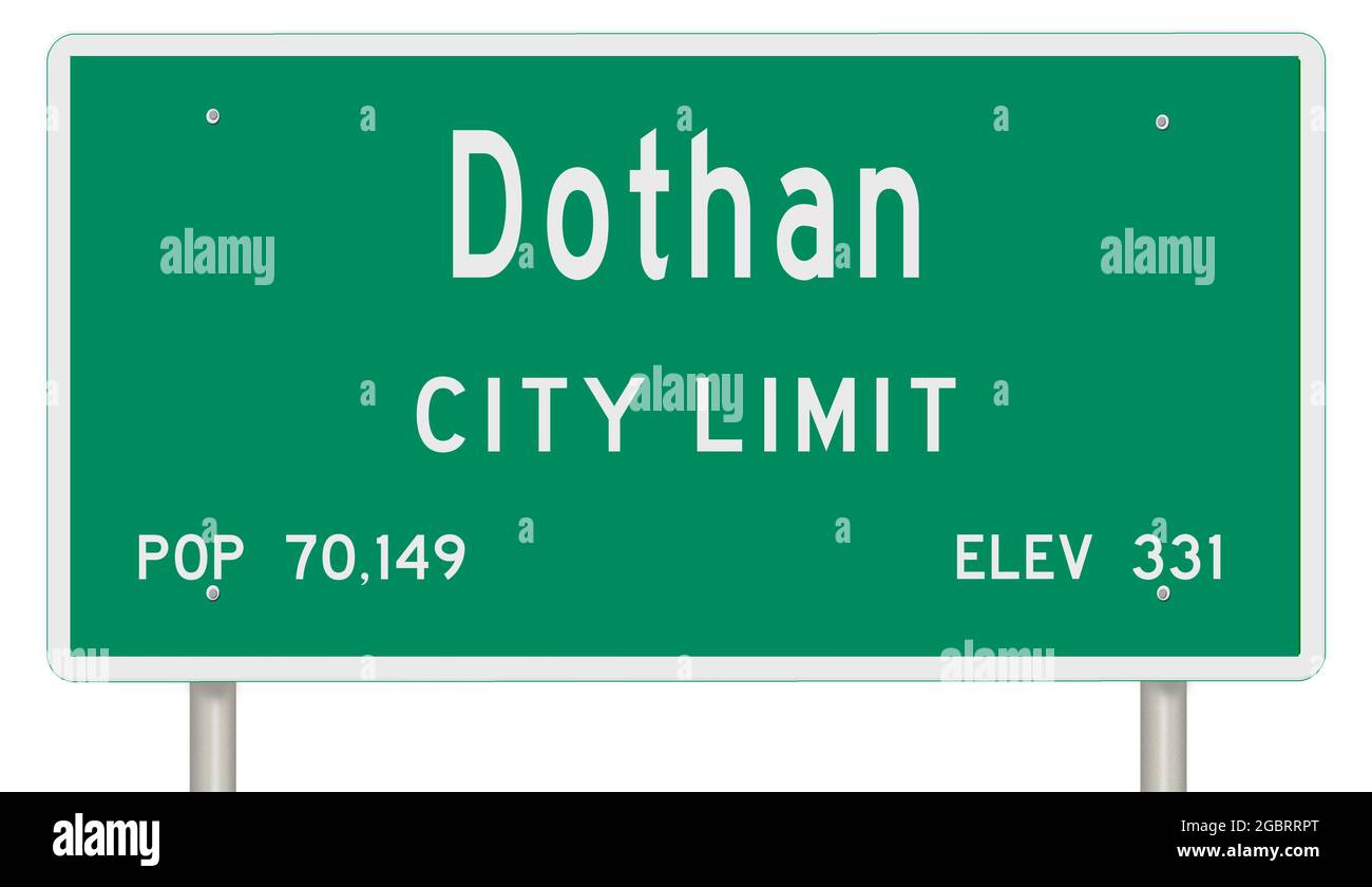Alabama city signs showing population and elevation Stock Photo - Alamy