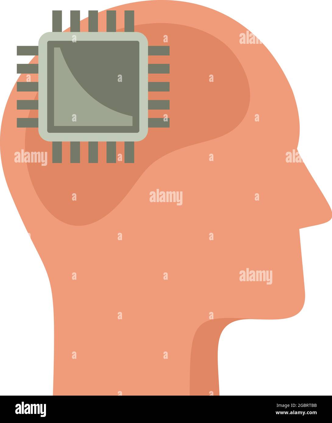Processor neuromarketing icon. Flat illustration of processor neuromarketing vector icon isolated on white background Stock Vector