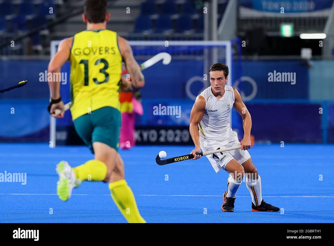Tokyo, Japan, 5 August, 2021. Thomas Briels of Team Belgium during the Men's Hockey Gold Medal match between Australia and Belgium on Day 13 of the Tokyo 2020 Olympic Games. Credit: Pete Dovgan/Speed Media/Alamy Live News Stock Photo