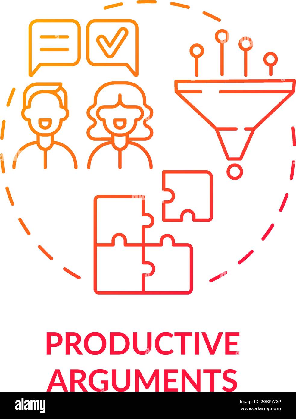 Productive arguments red concept icon Stock Vector Image & Art - Alamy