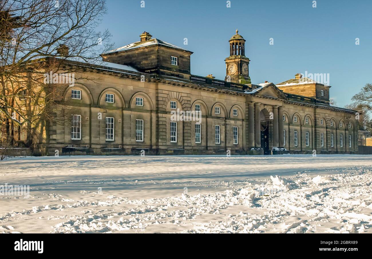 Clock tower and stable block at Wentworth Woodhouse stately home. Wentworth, near Rotherham, South Yorkshire, UK Stock Photo