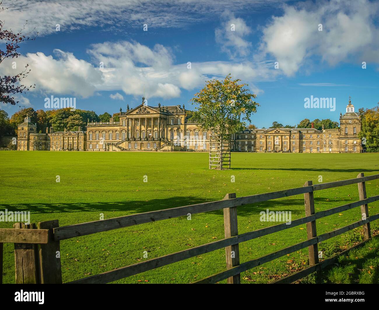 Eastern façade of Wentworth Woodhouse country house, a Grade 1 listed building, in the village of Wentworth, South Yorkshire, England, UK. Late Summer. Stock Photo