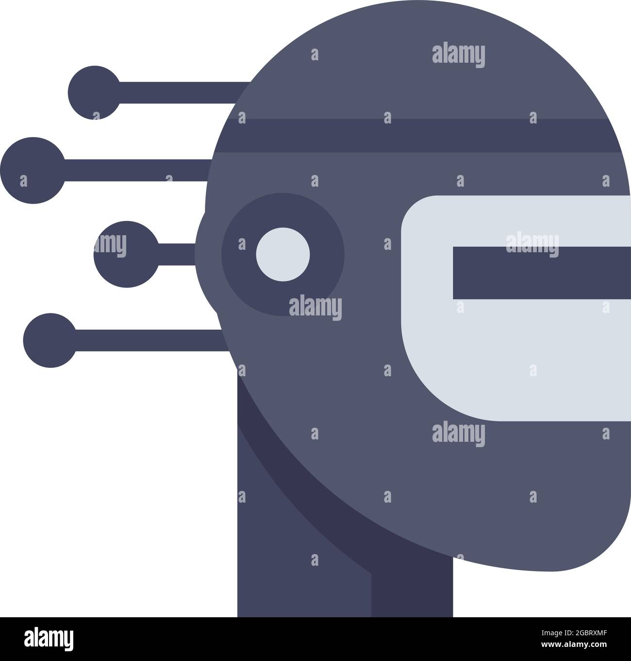 Robot machine learning icon. Flat illustration of robot machine ...