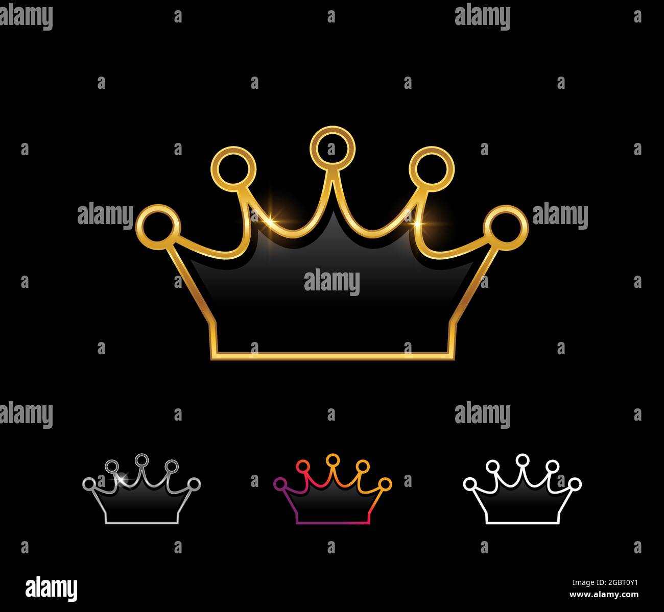 A vector Illustration set of Golden Vector Vector Sign with gold shine ...