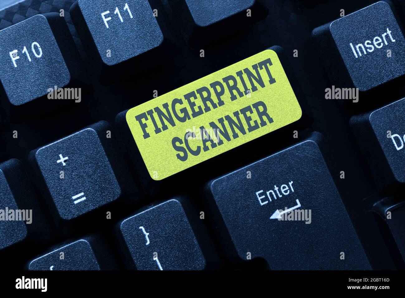 Writing displaying text Fingerprint Scanner. Word for Use fingerprint