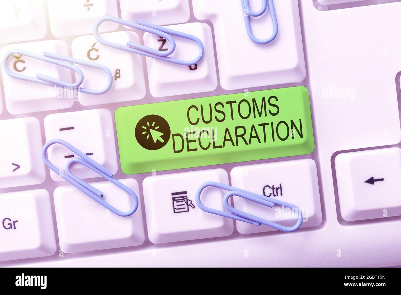 Hand writing sign Customs Declaration. Word Written on Official ...