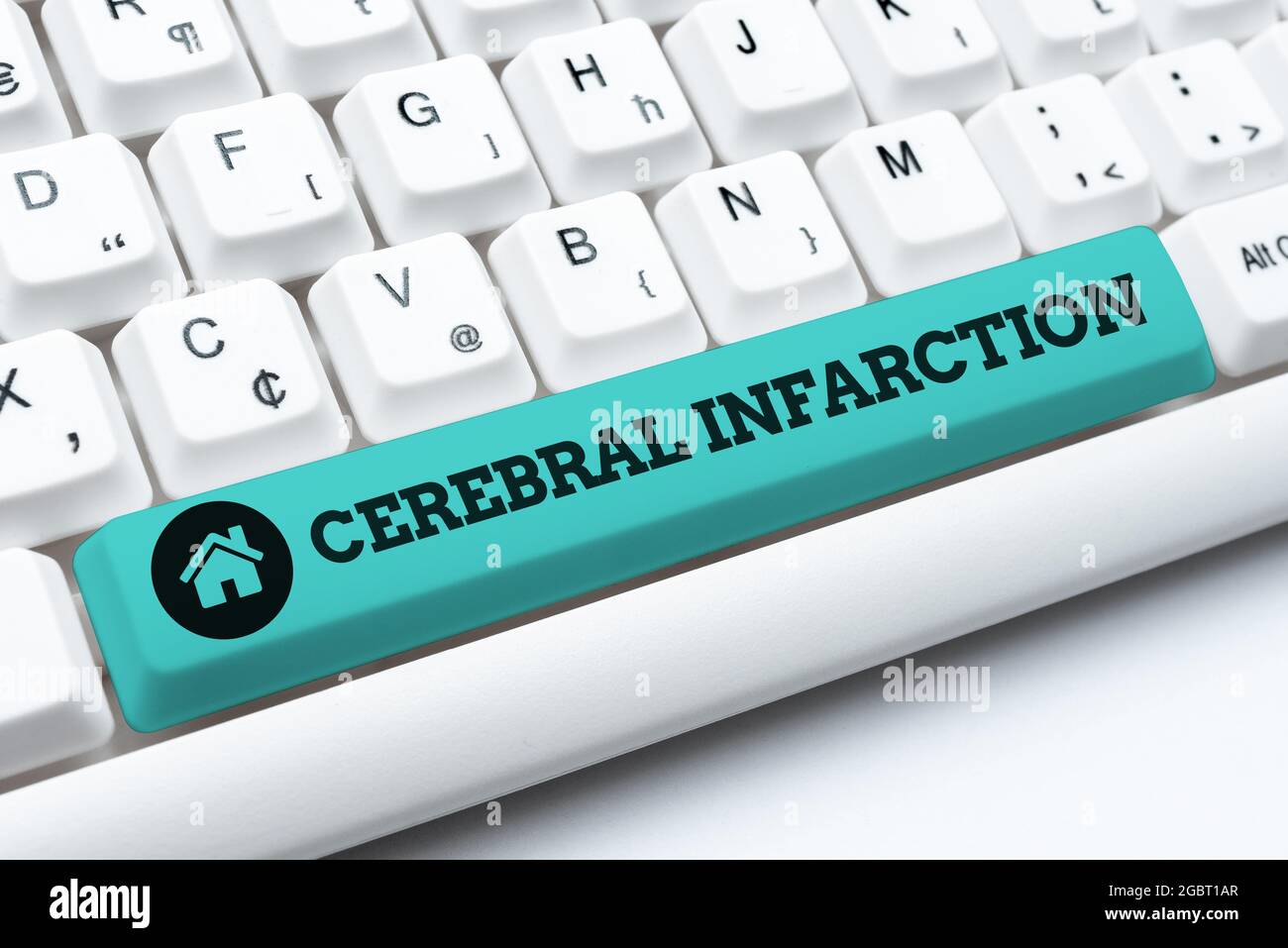 Text caption presenting Cerebral Infarction. Word for focal brain necrosis due to complete and long ischemia Typing Certification Document Concept Stock Photo