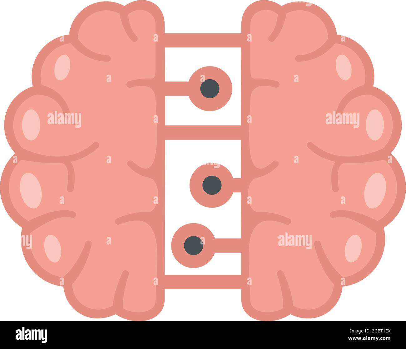 Future binary brain icon. Flat illustration of future binary brain vector icon isolated on white background Stock Vector