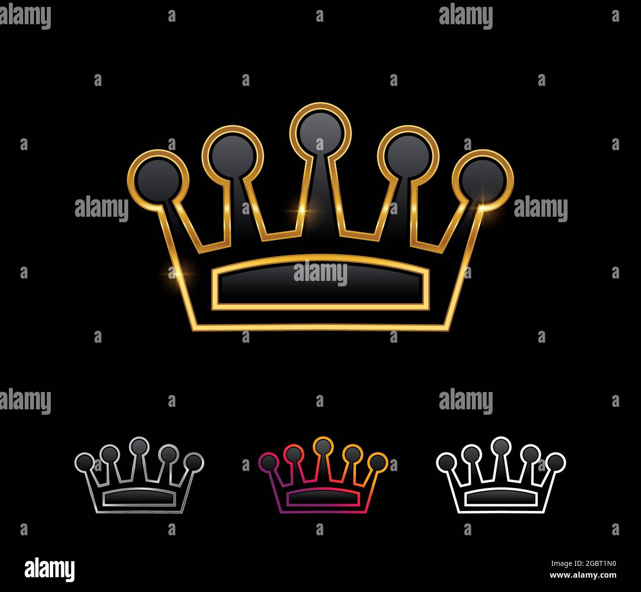 A Vector Illustration set of Golden Royal Crown Vector Sign Stock ...