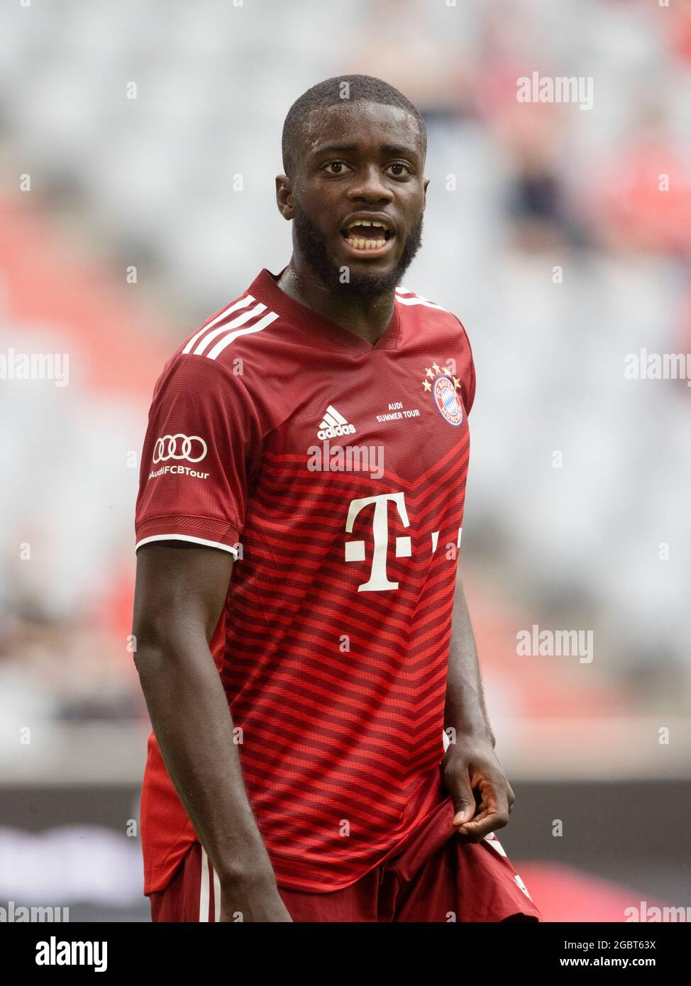 Muenchen, ALLIANZARENA, Germany. 31st July, 2021. Dayot UPAMECANO (# 2, M).  Soccer, FC Bayern Munich (M) - SSC Napoli (NEA), preparatory game for the  2021-2022 season, on July 31, 2021 in Muenchen,