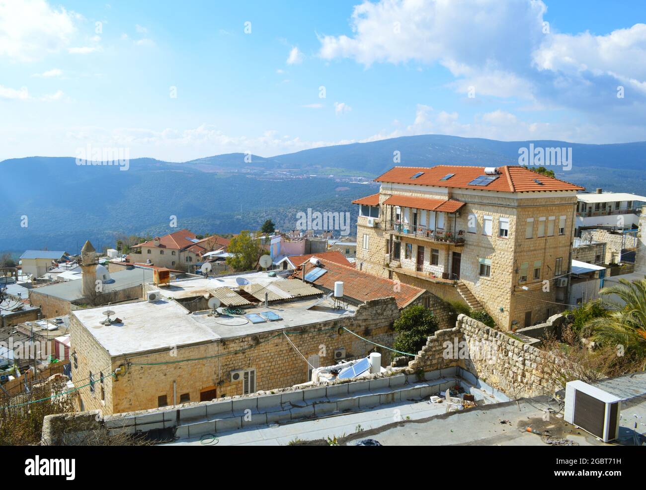 Old city of Safed in Israel during daylight Stock Photo