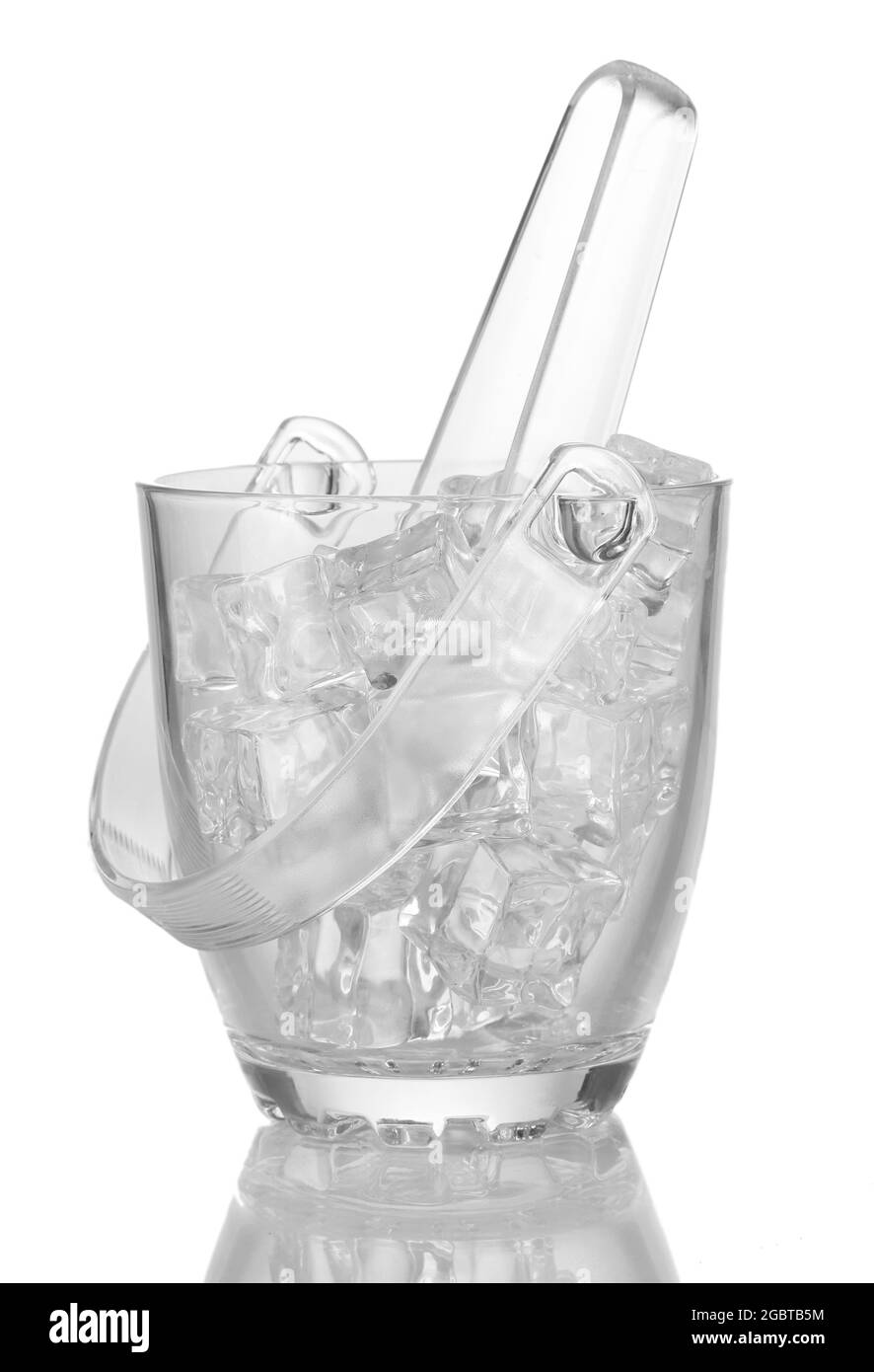 Glass ice bucket isolated on white Stock Photo Alamy