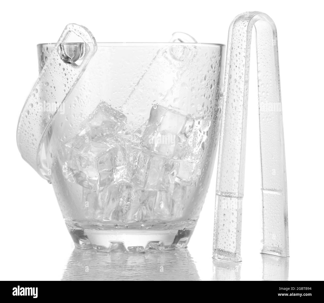 Glass ice bucket isolated on white Stock Photo Alamy