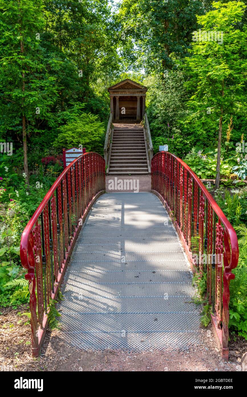 dumfries house, garden summer house, ayrshire, red bridge, bridge over