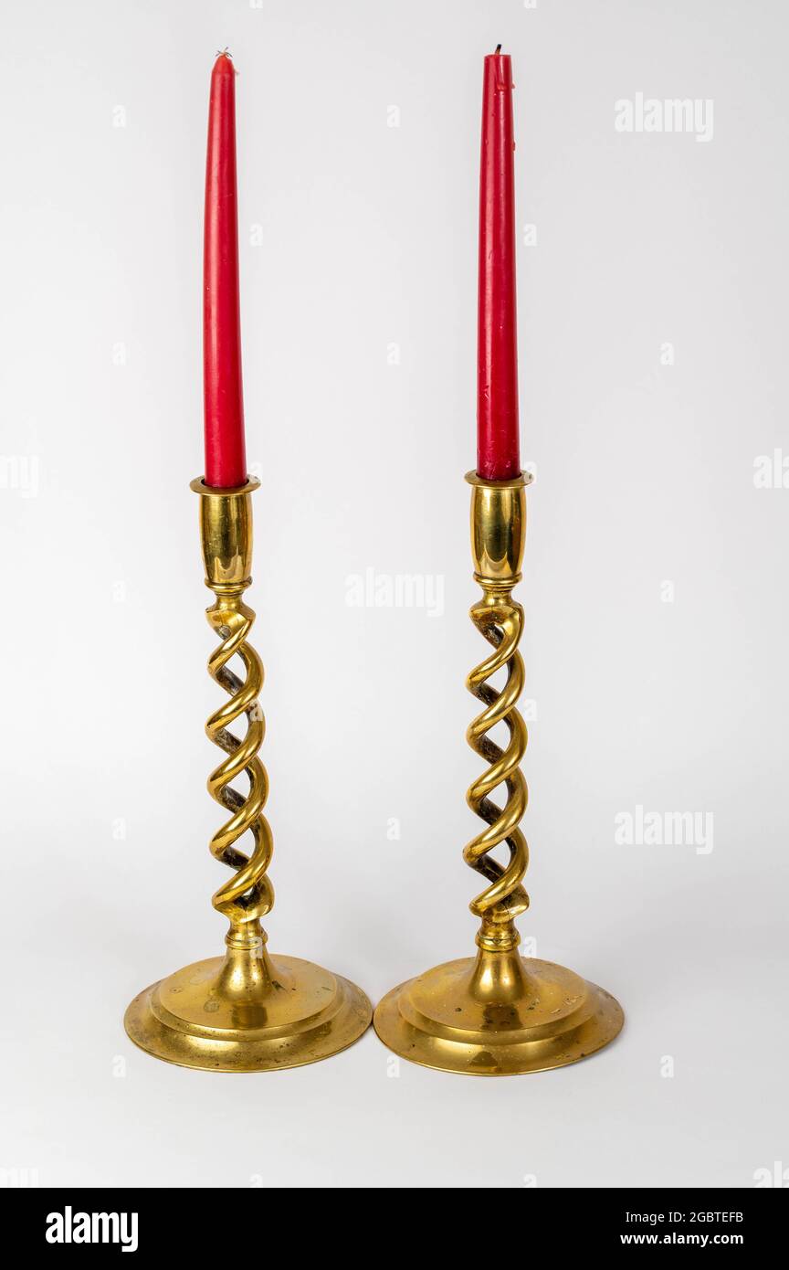 Barley twist candle holders hi-res stock photography and images - Alamy