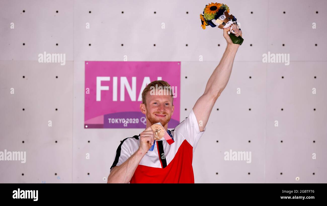 Tokyo 2020 Olympics Sport Climbing Men's Combined Medal Ceremony