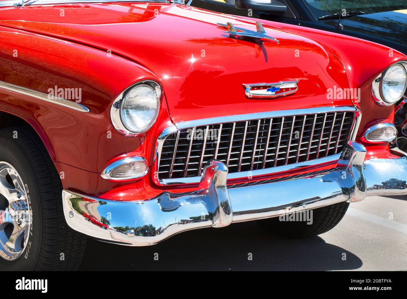 1956 Chevrolet Belair Red Front Stock Photo