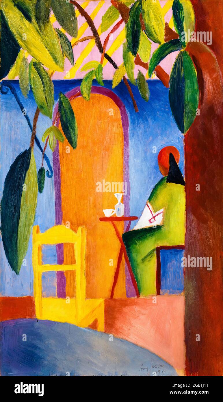 August Macke, Türkisches Café, (Turkish Cafe), expressionism painting, 1914 - modern art Stock Photo