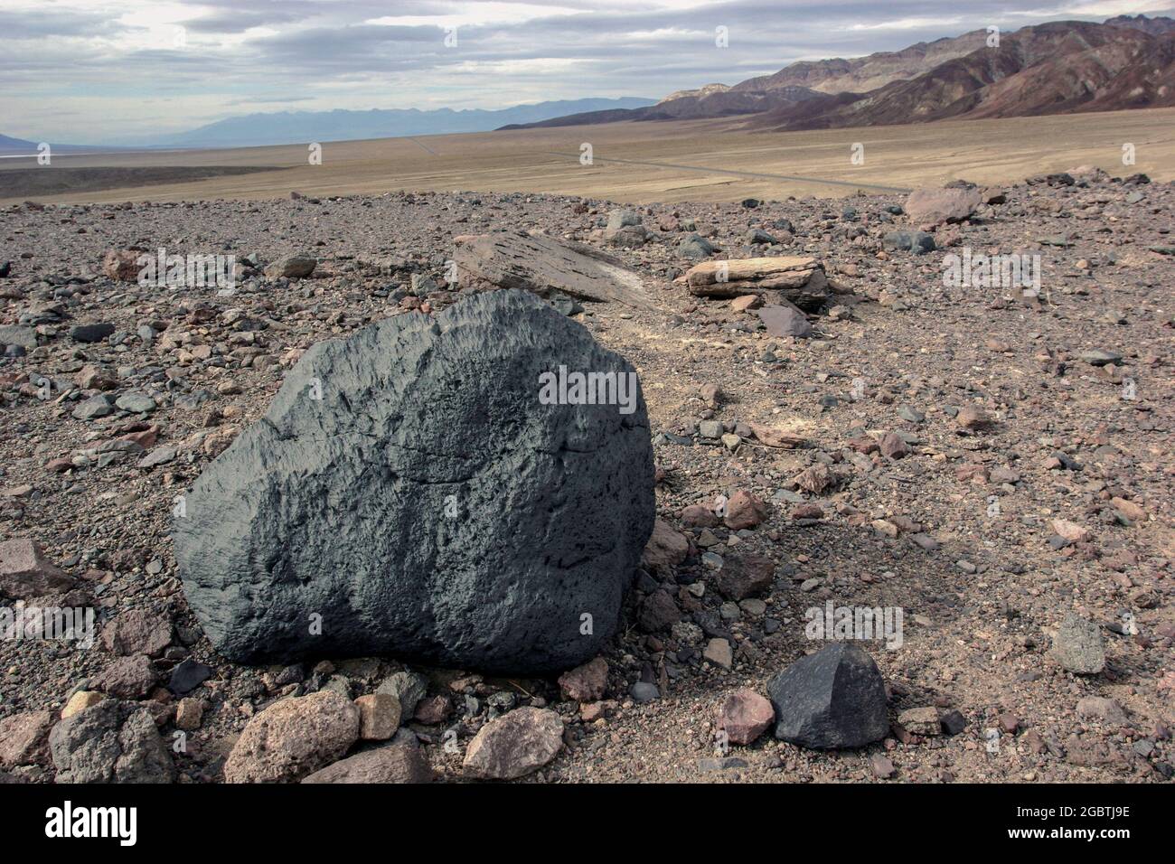 Death Valley is a long, narrow, north-south trending, fault bounded trough bordered by mountains in California, USA. Stock Photo