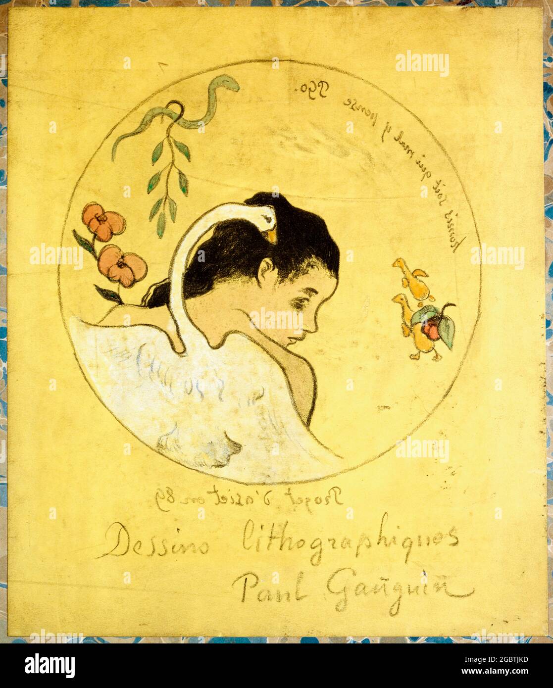 Paul Gauguin, Leda (Cover), Design for a China Plate, print, 1889 Stock Photo