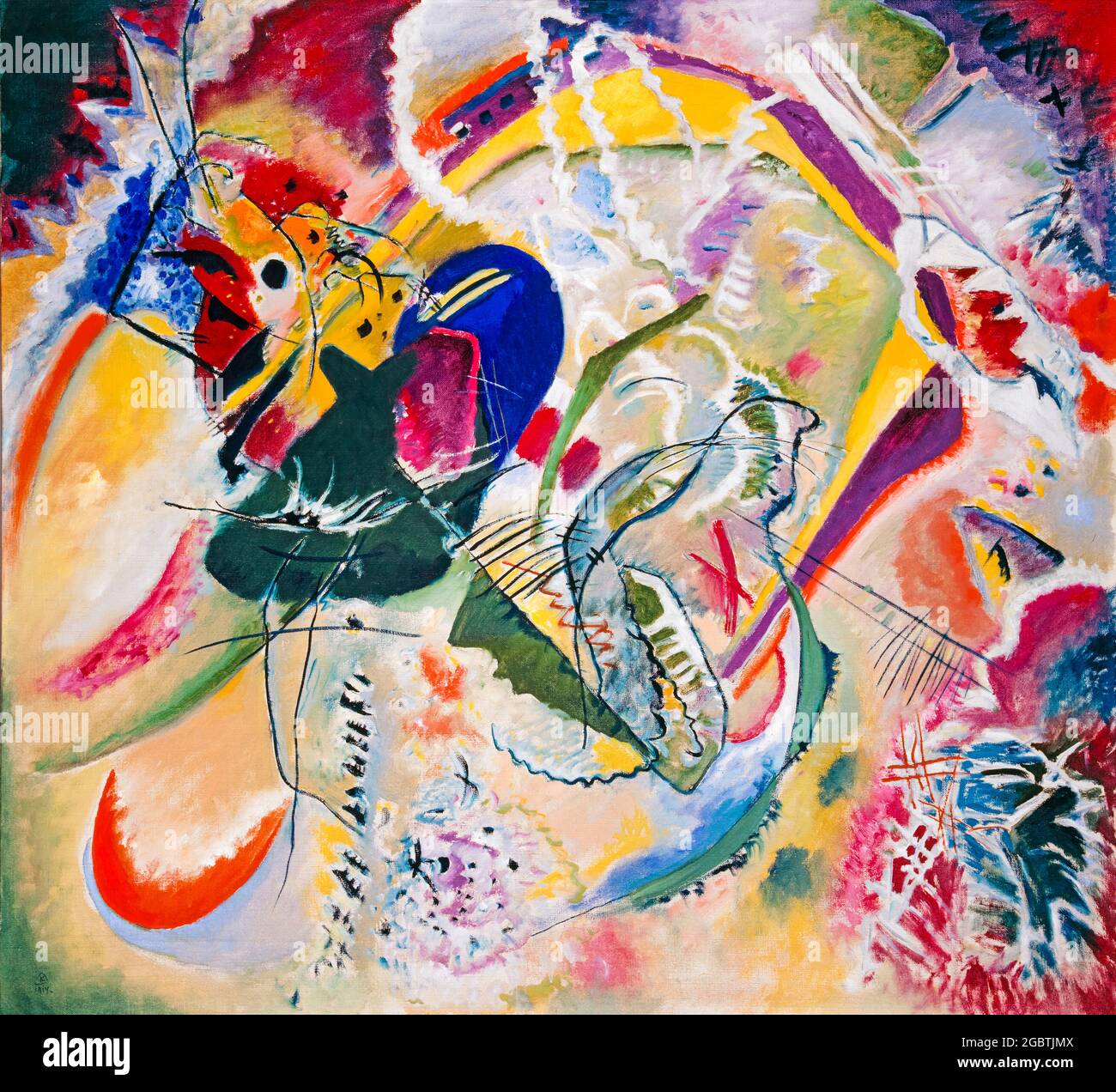 Wassily Kandinsky painting, Improvisation 35, abstract painting in oil on canvas, 1914 Stock Photo