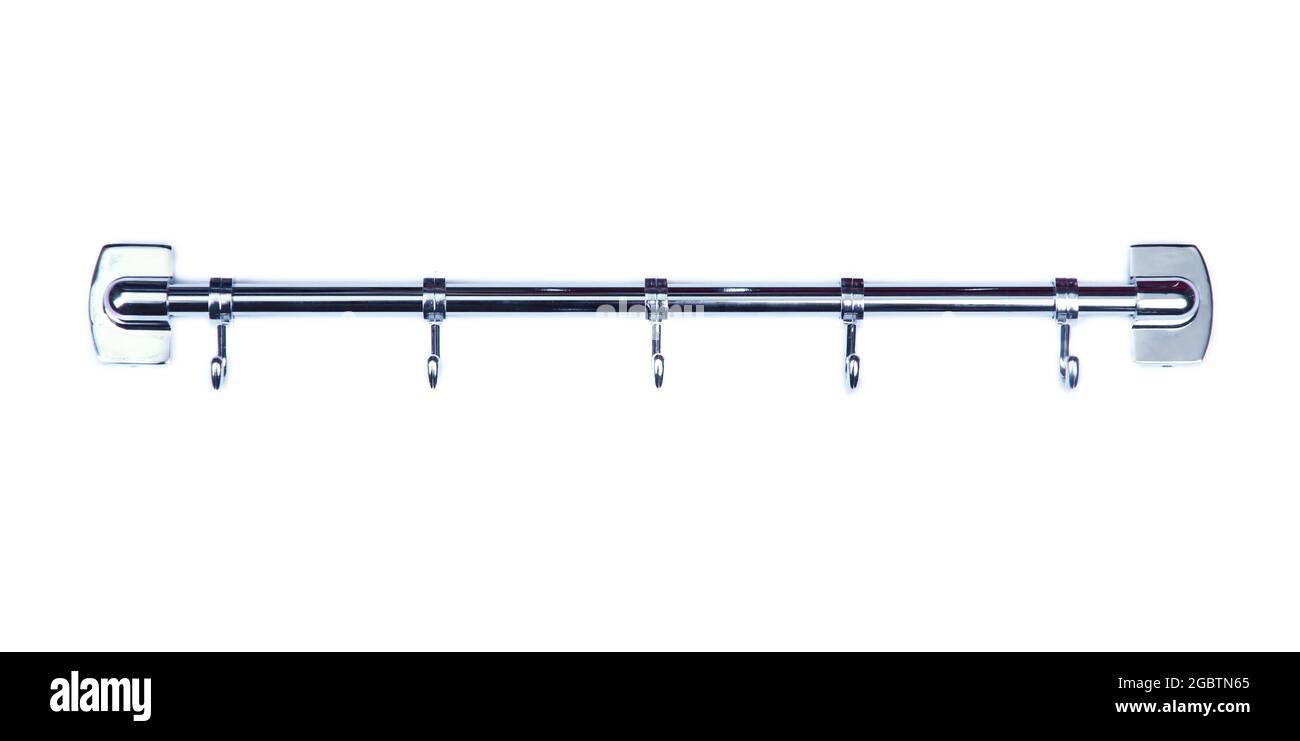 Silver hooks, isolated on white Stock Photo Alamy