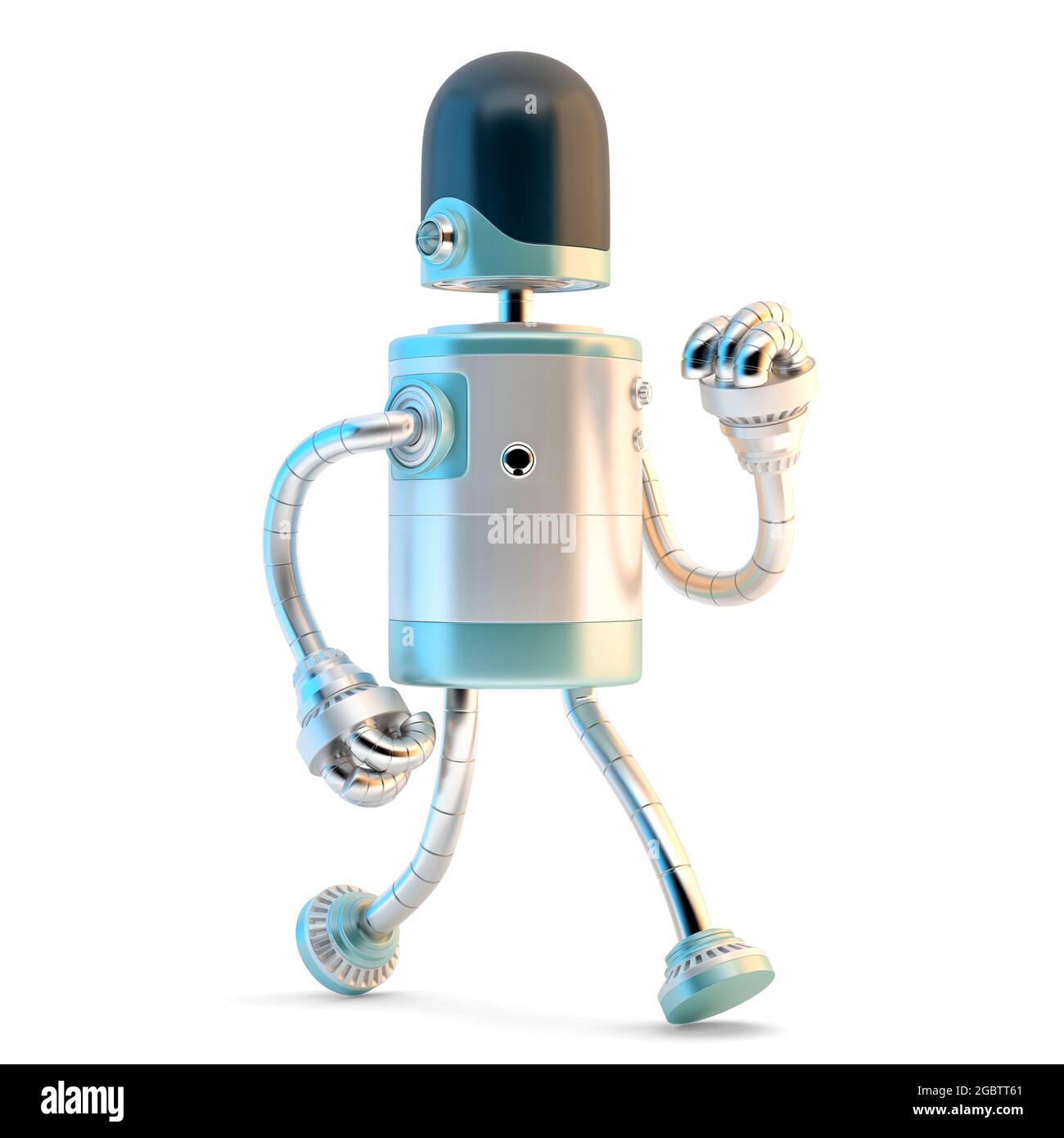 Walking Robot. 3D illustration. Isolated on white background Stock