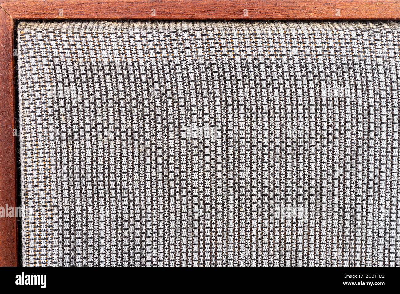 Close up of vintage speaker with gray fabric grill Stock Photo Alamy