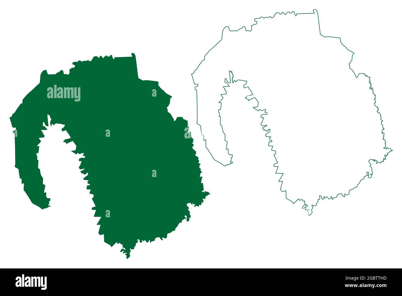 South Tripura district (Tripura State, Republic of India) map vector