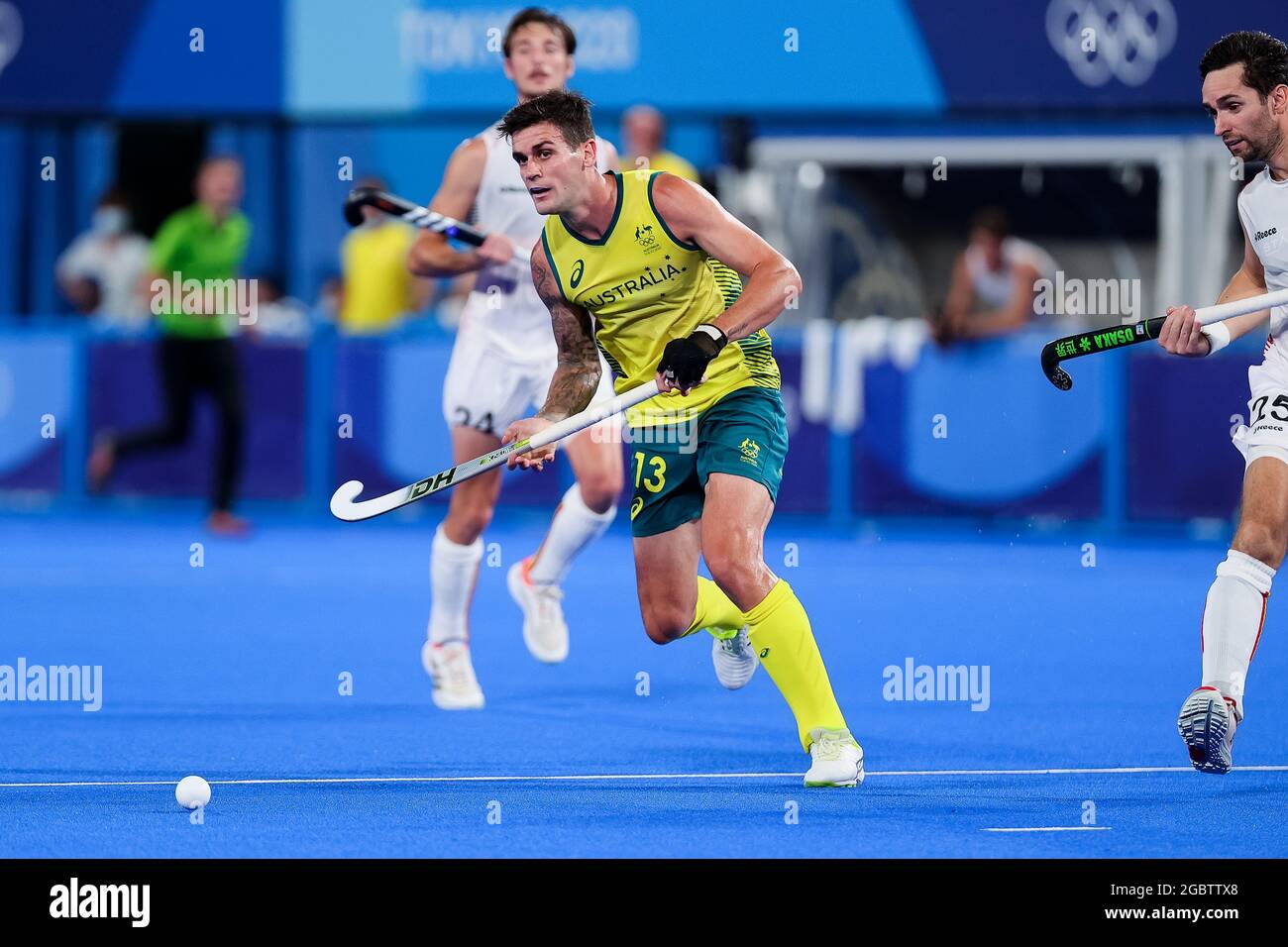 Tokyo, Japan, 5 August, 2021. Blake Govers of Team Australia during the Men's Hockey Gold Medal match between Australia and Belgium on Day 13 of the Tokyo 2020 Olympic Games. Credit: Pete Dovgan/Speed Media/Alamy Live News Stock Photo