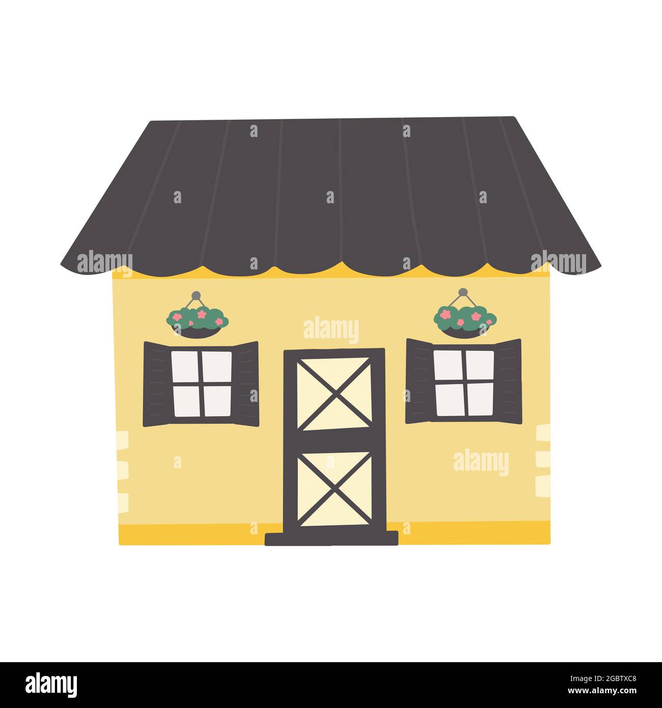 Cute colorful house colorful vector flat illustration Nursery various small house Stock Vector