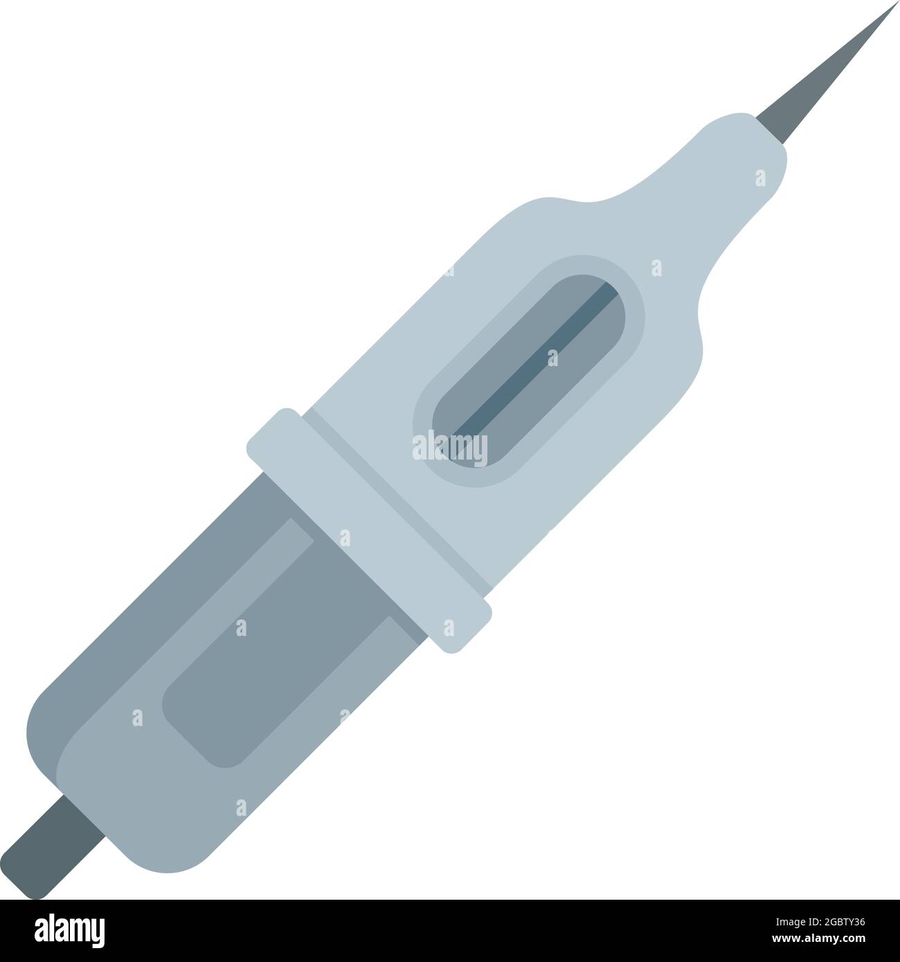 Tattoo modern needle icon. Flat illustration of tattoo modern needle ...