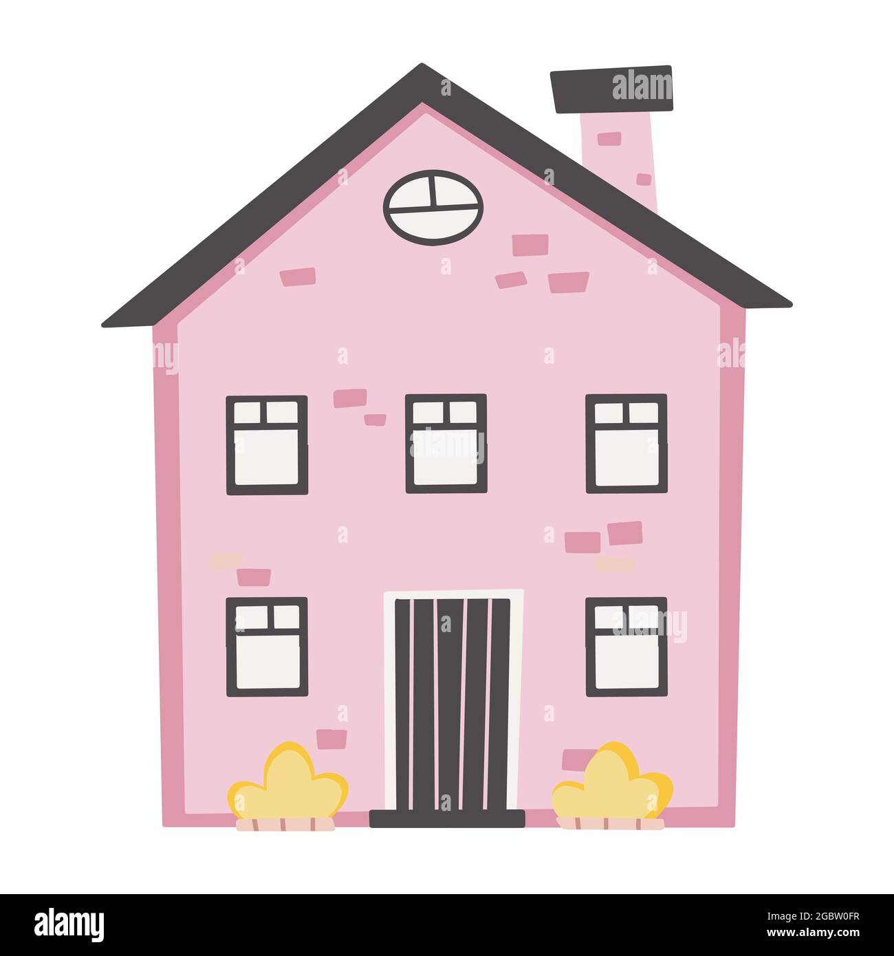 Cute colorful house colorful vector flat illustration Nursery various small house Stock Vector