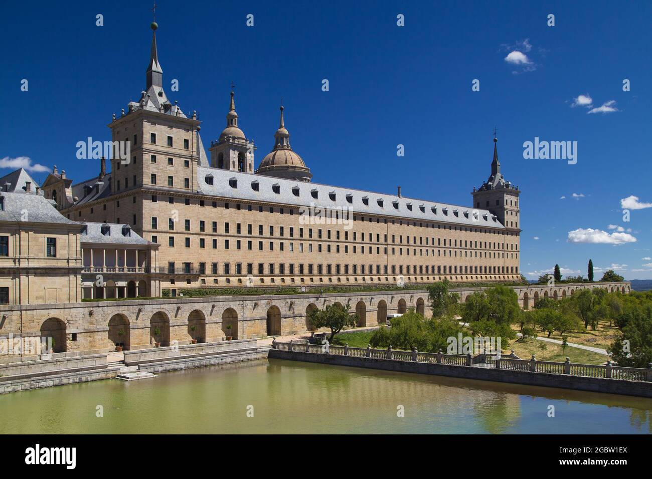 Royal Site of San Lorenzo de El Escorial, Madrid, Spain. Stock Photo