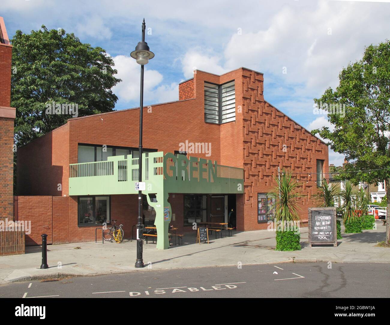 The Green, a newly-built community centre in Nunhead, south London. Includes 3 halls, foyer, kitchen and bar. Run by volunteers. Stock Photo
