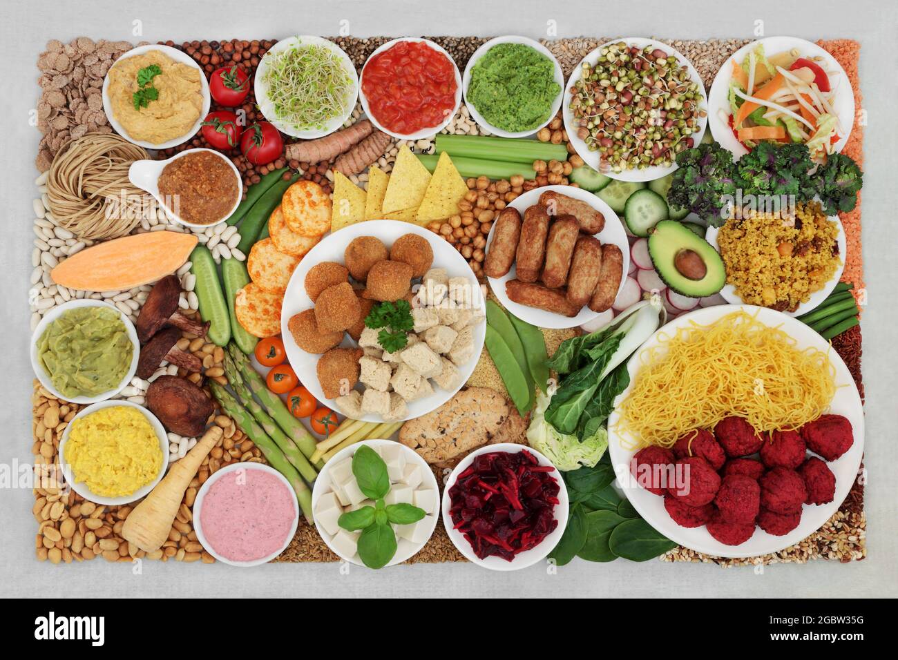 Large vegan health food collection for ethical eating, high in